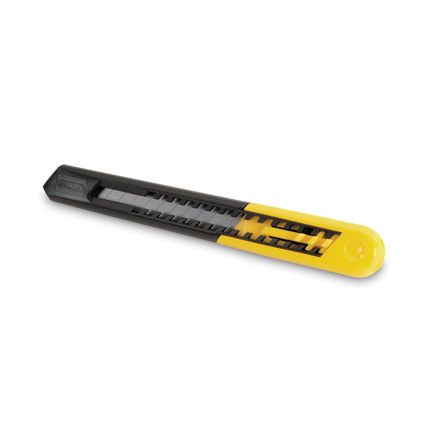 Straight Handle Knife w/Retractable 13 Point Snap-Off Blade, 9 mm Blade, 5.13" Plastic Handle, Yellow/Gray - 4