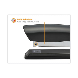 Premium Antimicrobial Stand-Up Stapler, 20-Sheet Capacity, Black - 