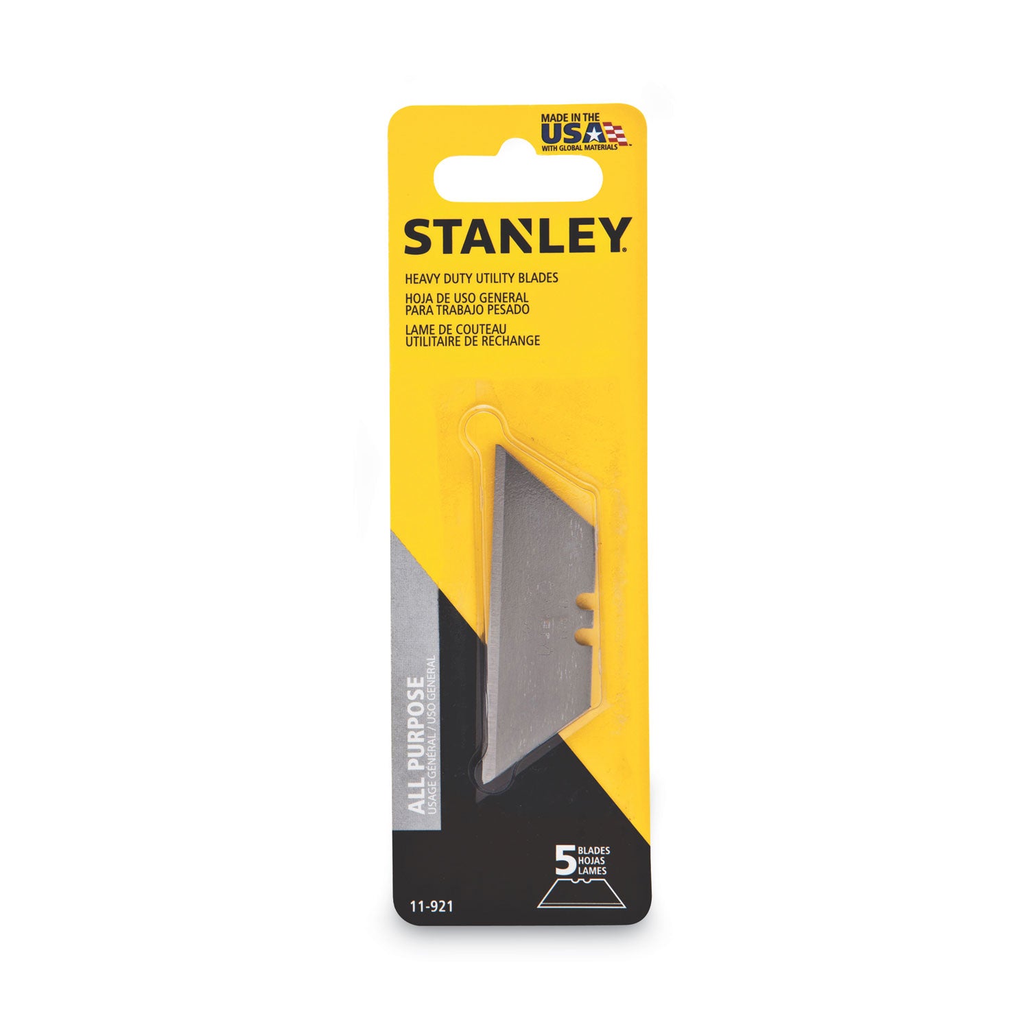 Heavy-Duty Utility Knife Replacement Blade, 5/Pack - 
