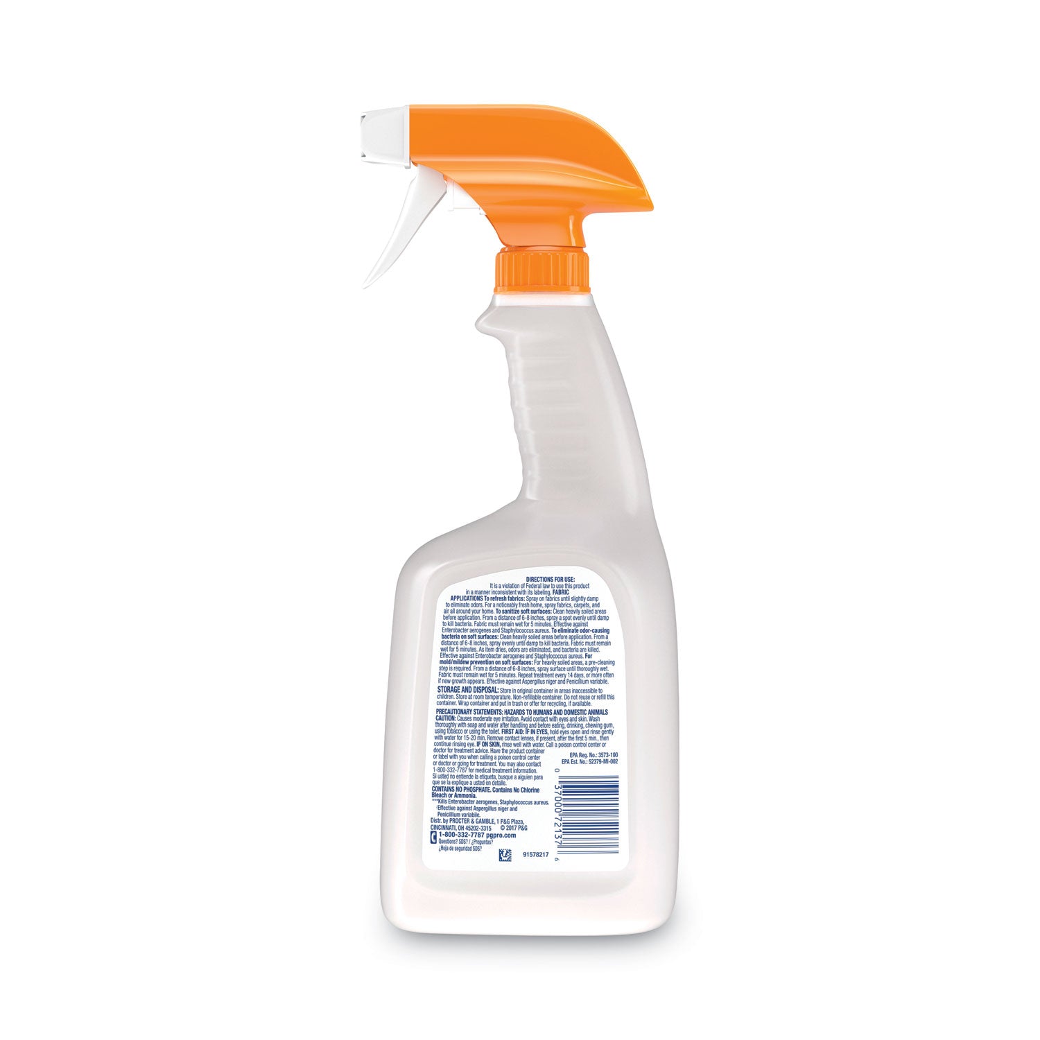 Professional Sanitizing Fabric Refresher, Light Scent, 32 oz Spray Bottle, 6/Carton