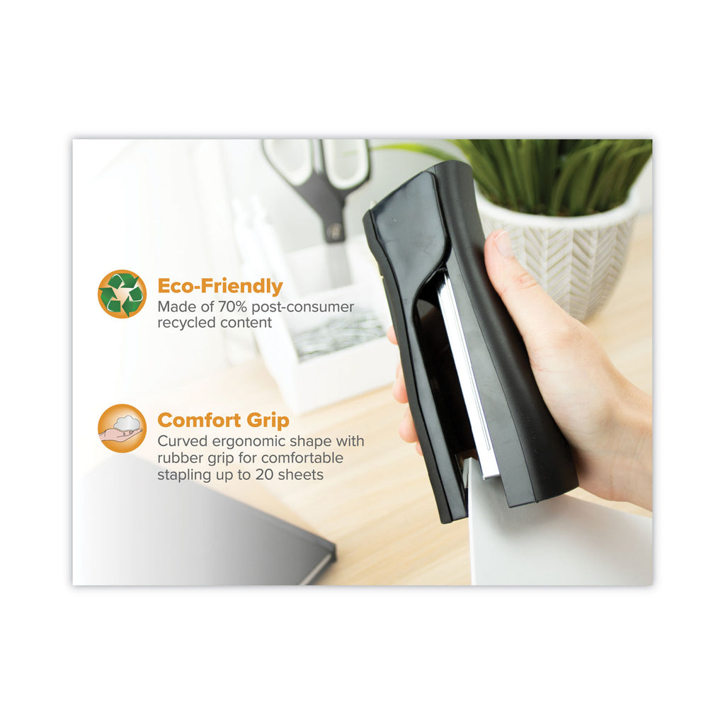 Dynamo Stapler, 20-Sheet Capacity, Black - 
