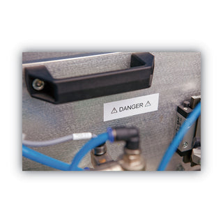 Dymo Rhino Permanent Poly Labels - 1/2" Width - Permanent Adhesive - Thermal Transfer - White, Black - Polyester - 1 Each - Easy Peel