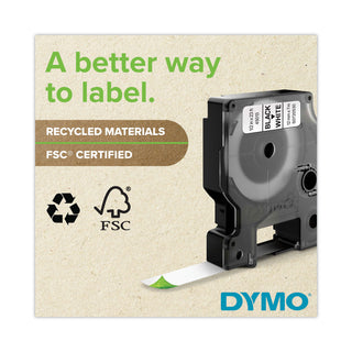 Dymo Rhino Permanent Poly Labels - 1/2" Width - Permanent Adhesive - Thermal Transfer - White, Black - Polyester - 1 Each - Easy Peel