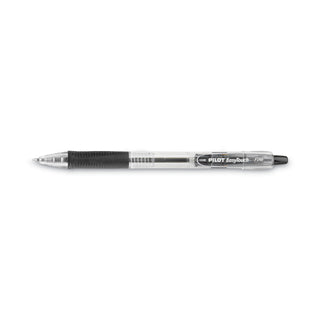EasyTouch Ballpoint Pen, Retractable, Fine 0.7 mm, Black Ink, Clear Barrel, Dozen
