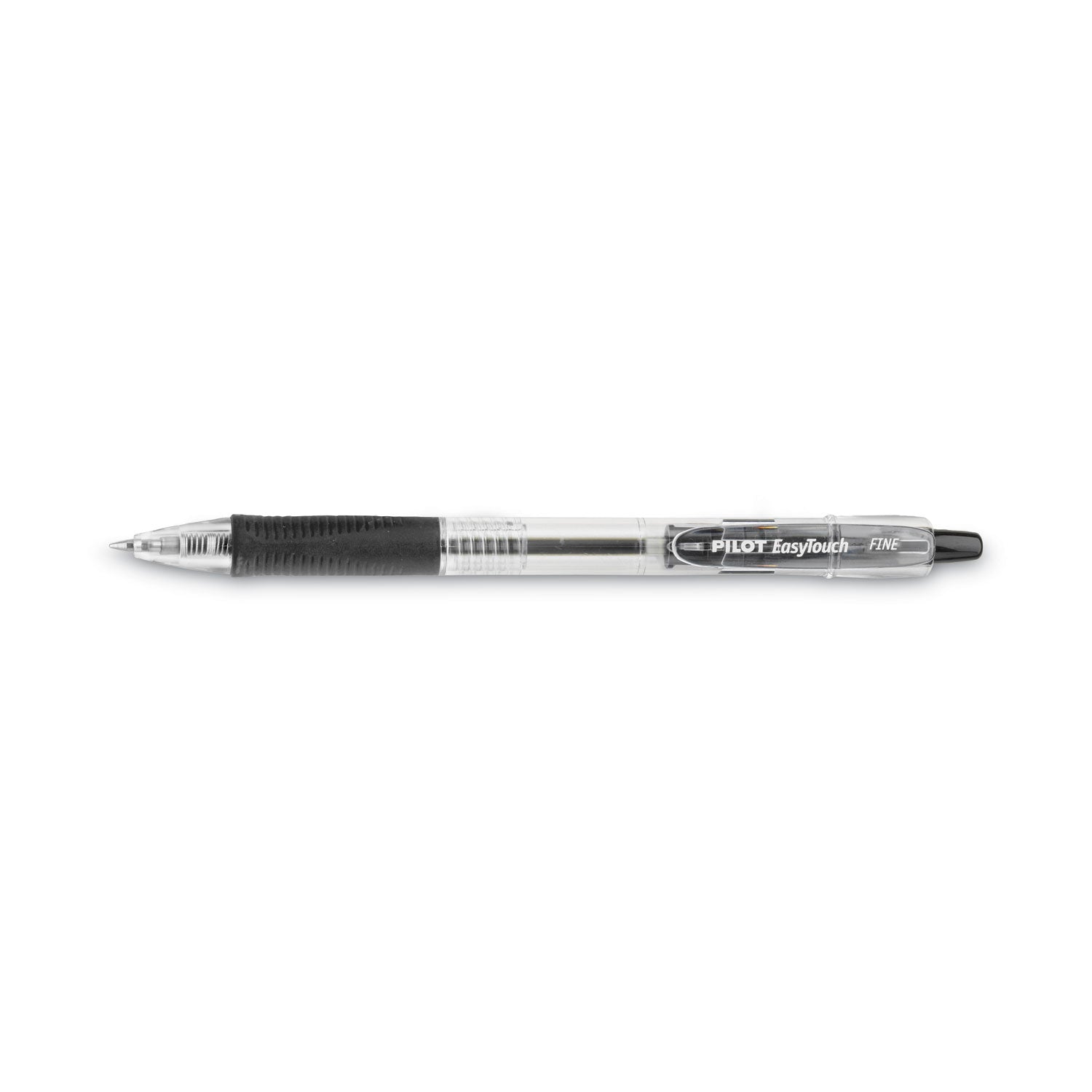 EasyTouch Ballpoint Pen, Retractable, Fine 0.7 mm, Black Ink, Clear Barrel, Dozen