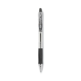 EasyTouch Ballpoint Pen, Retractable, Medium 1 mm, Black Ink, Clear Barrel, Dozen