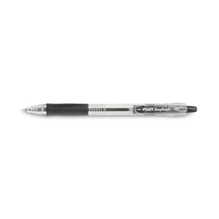 EasyTouch Ballpoint Pen, Retractable, Medium 1 mm, Black Ink, Clear Barrel, Dozen
