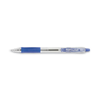 EasyTouch Ballpoint Pen, Retractable, Medium 1 mm, Blue Ink, Clear Barrel, Dozen
