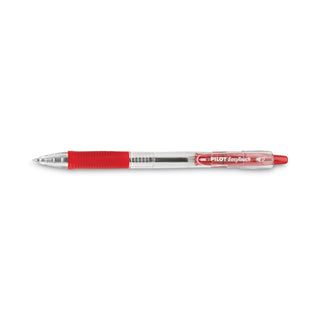 EasyTouch Ballpoint Pen, Retractable, Medium 1 mm, Red Ink, Clear Barrel, Dozen
