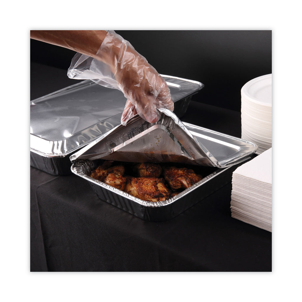 Aluminum Steam Table Pans, Half-Size Deep128 oz., 2.56" Deep, 10.38 x 12.75, 100/Carton