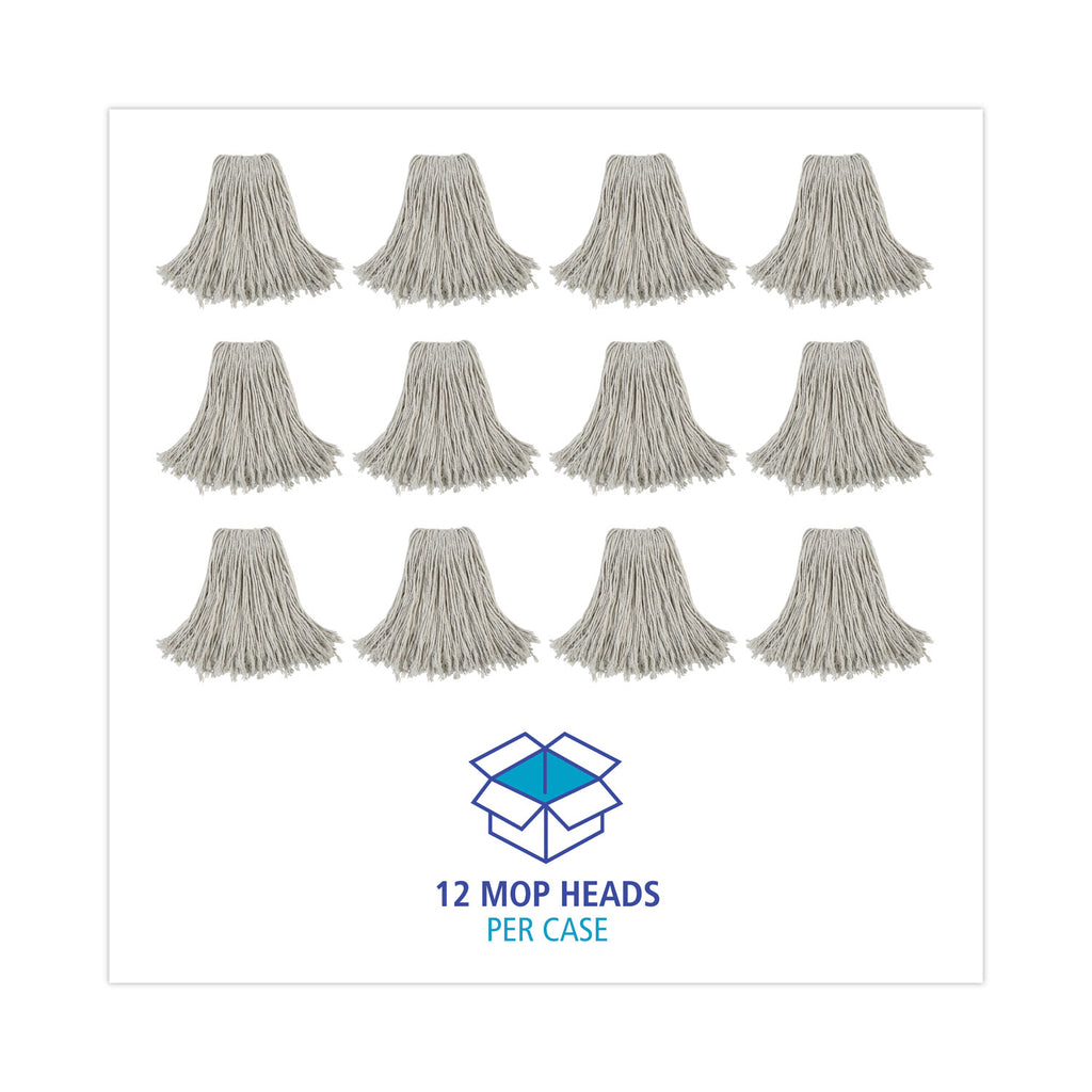Cut-End Wet Mop Head, Cotton, No. 24, White 12/Carton