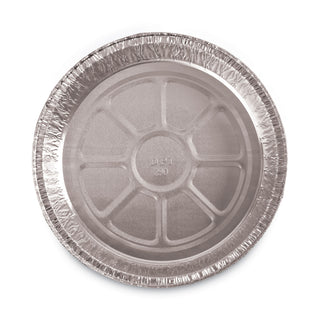 Round Aluminum To-Go Containers, 48 oz, 9" Diameter x 1.66"h, Silver, 500/Carton
