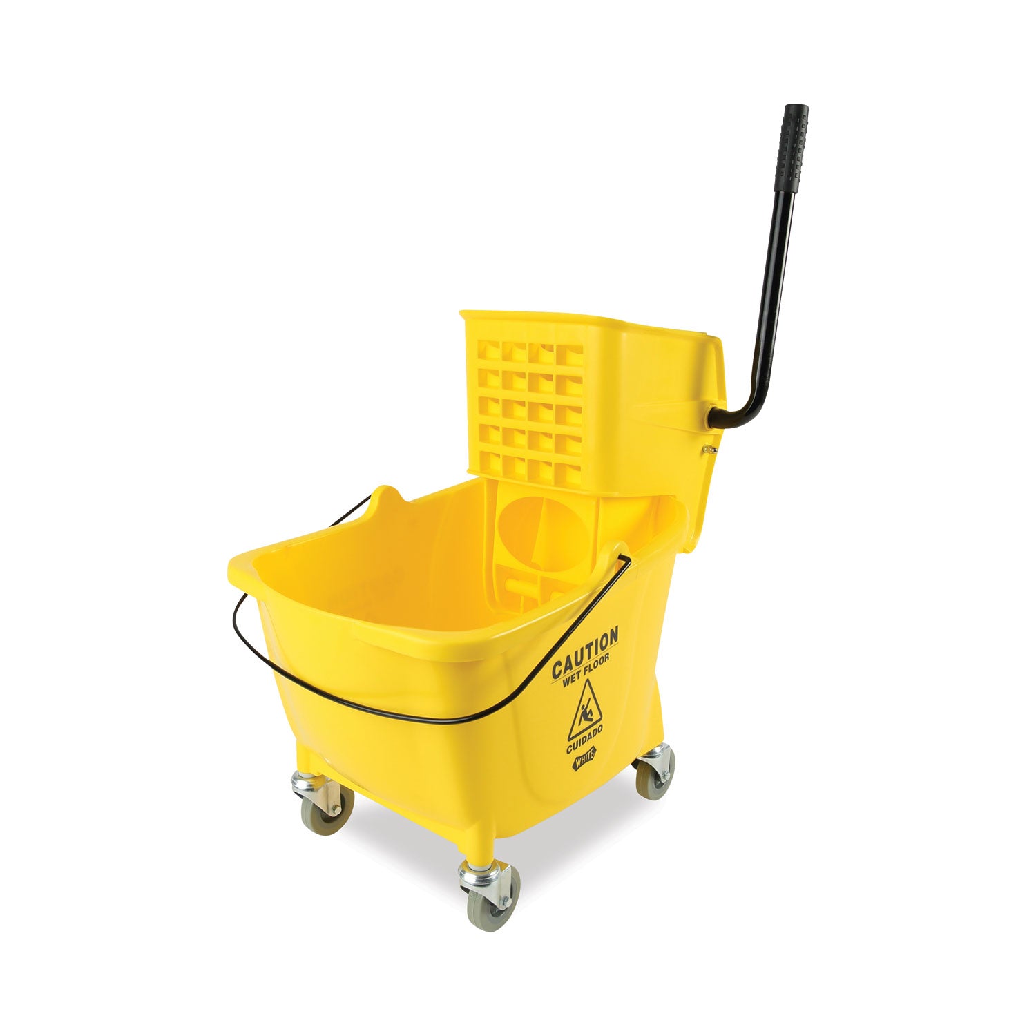 Pro-Pac Side-Squeeze Wringer/Bucket Combo, 8.75 gal, Yellow/Silver - 