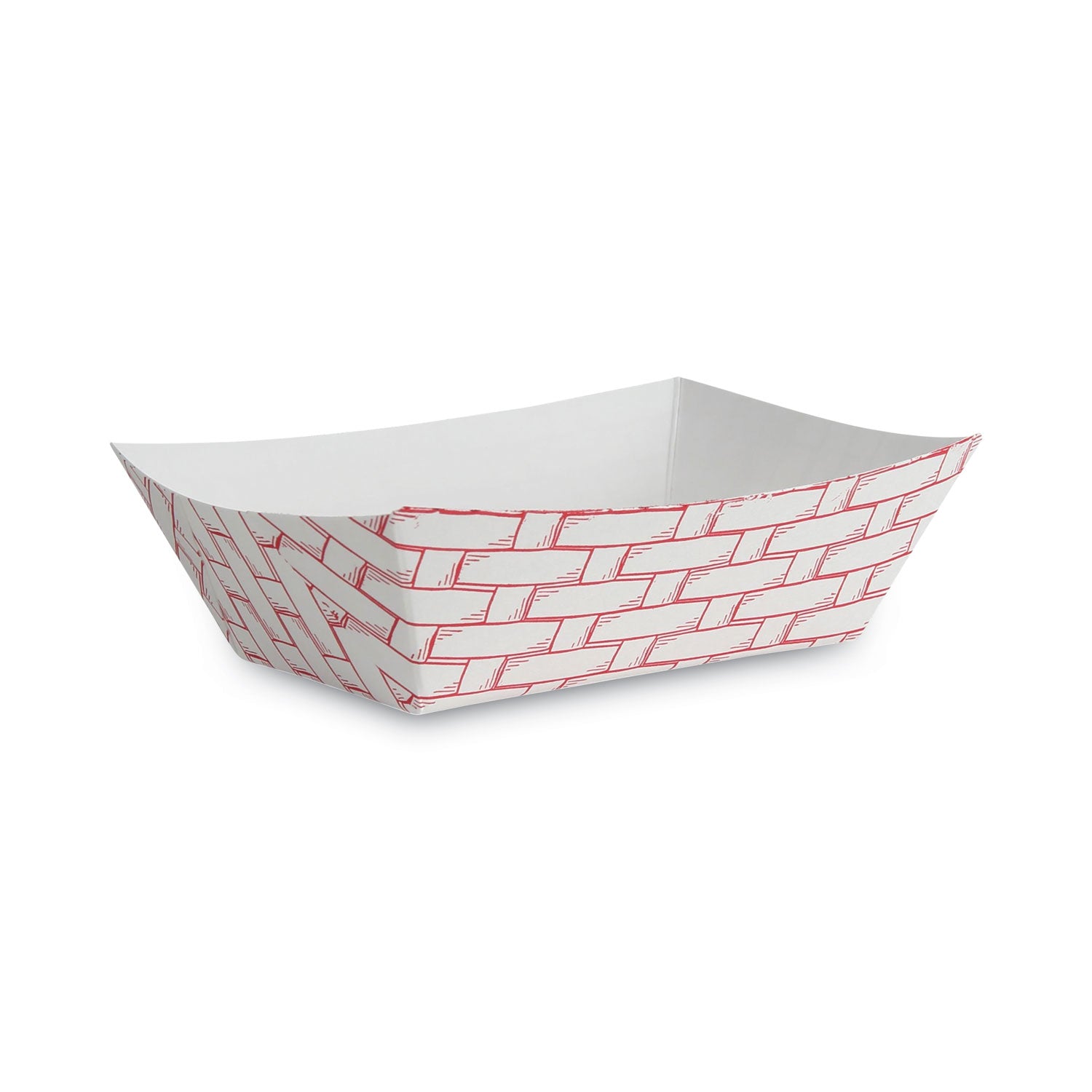 Paper Food Baskets, 1 lb Capacity, Red/White, 1,000/Carton - 