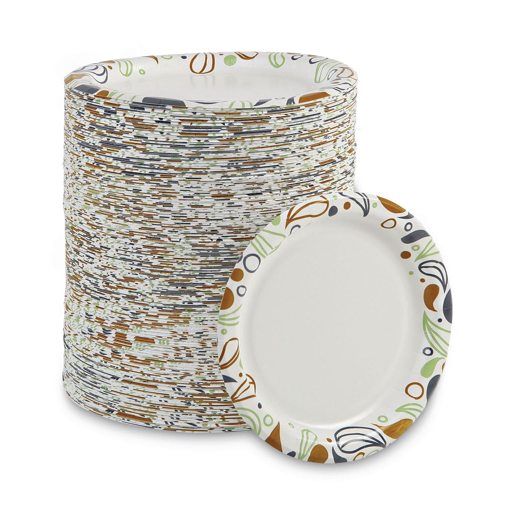 Deerfield Printed Paper Plates, 6" Dia, Coated/Soak Proof, Multicolor, 250/Pack, 4 Packs/Carton
