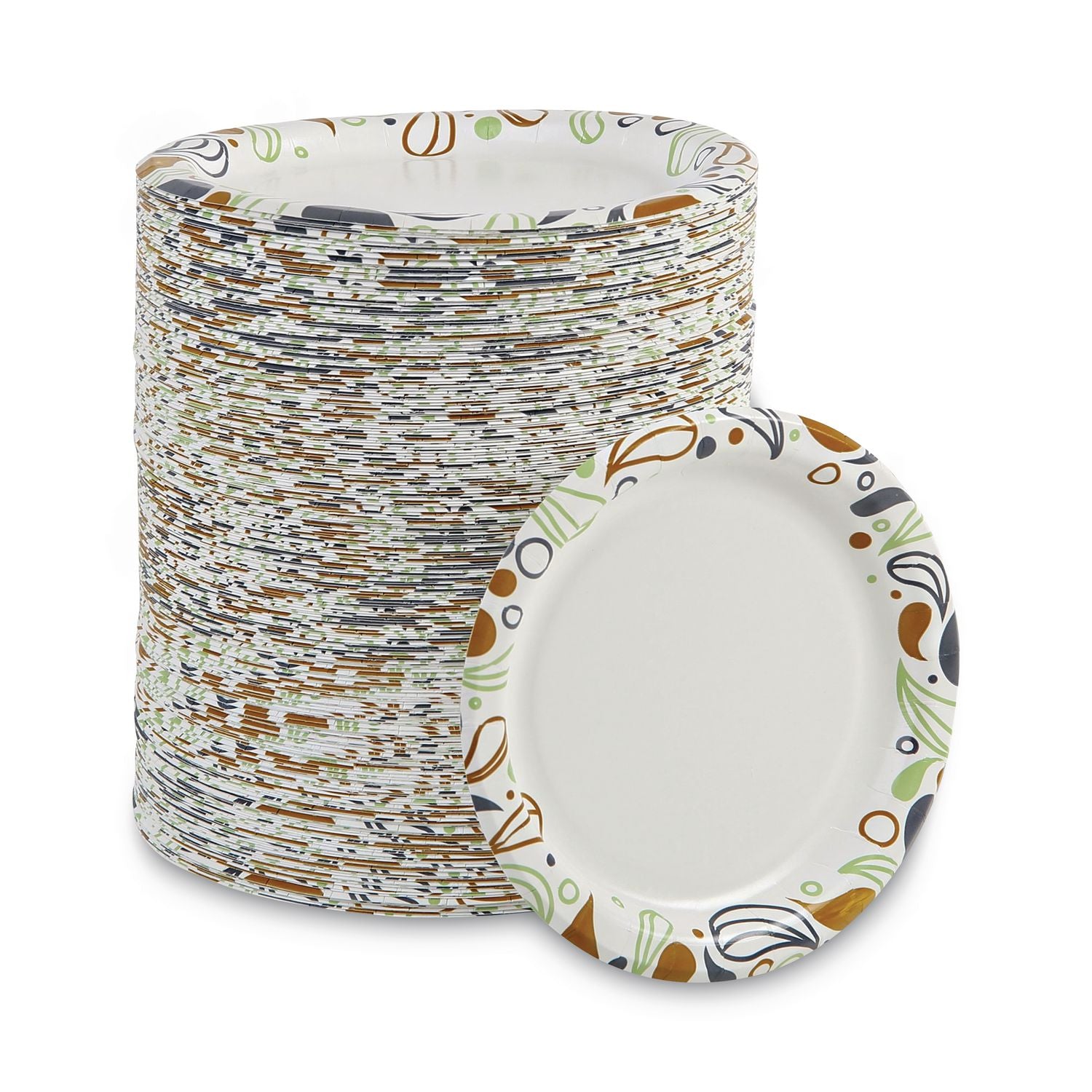 Deerfield Printed Paper Plates, 6" Dia, Coated/Soak Proof, Multicolor, 250/Pack, 4 Packs/Carton
