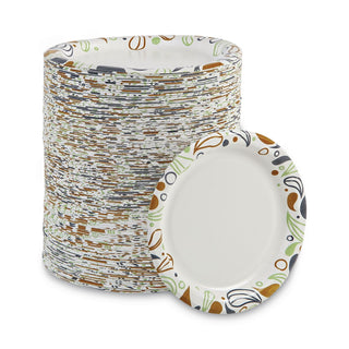 Deerfield Printed Paper Plates, 6" Dia, Coated/Soak Proof, Multicolor, 250/Pack, 4 Packs/Carton