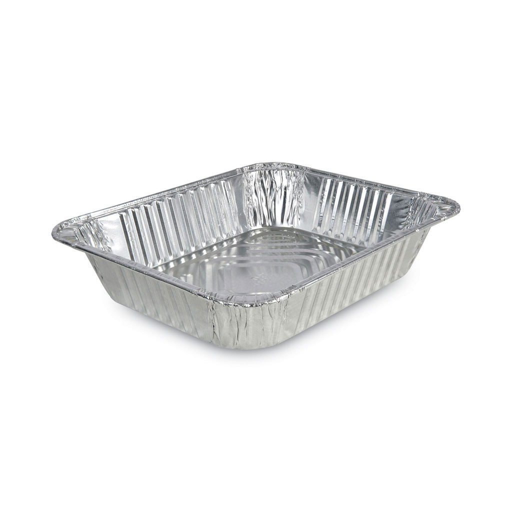 Aluminum Steam Table Pans, Half-Size Deep128 oz., 2.56" Deep, 10.38 x 12.75, 100/Carton