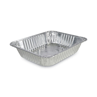 Aluminum Steam Table Pans, Half-Size Deep128 oz., 2.56" Deep, 10.38 x 12.75, 100/Carton