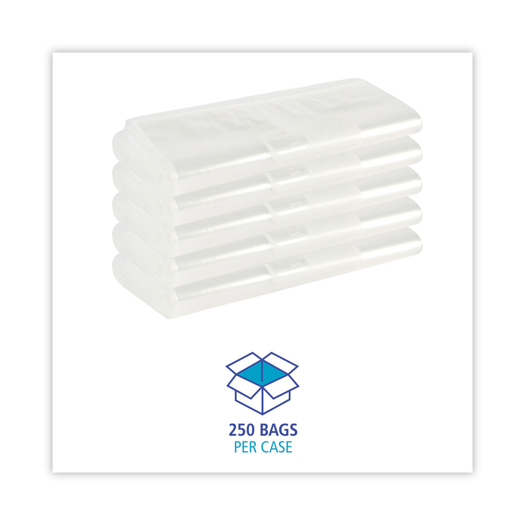 Reclosable Food Storage Bags, 1 gal, 1.75 mil, 10.5" x 11", Clear, 250/Box