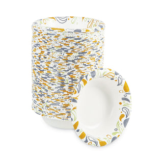 Deerfield Printed Paper Bowl, 12 oz, Coated/Soak Proof, Multicolor, 125/Pack, 8 Packs/Carton
