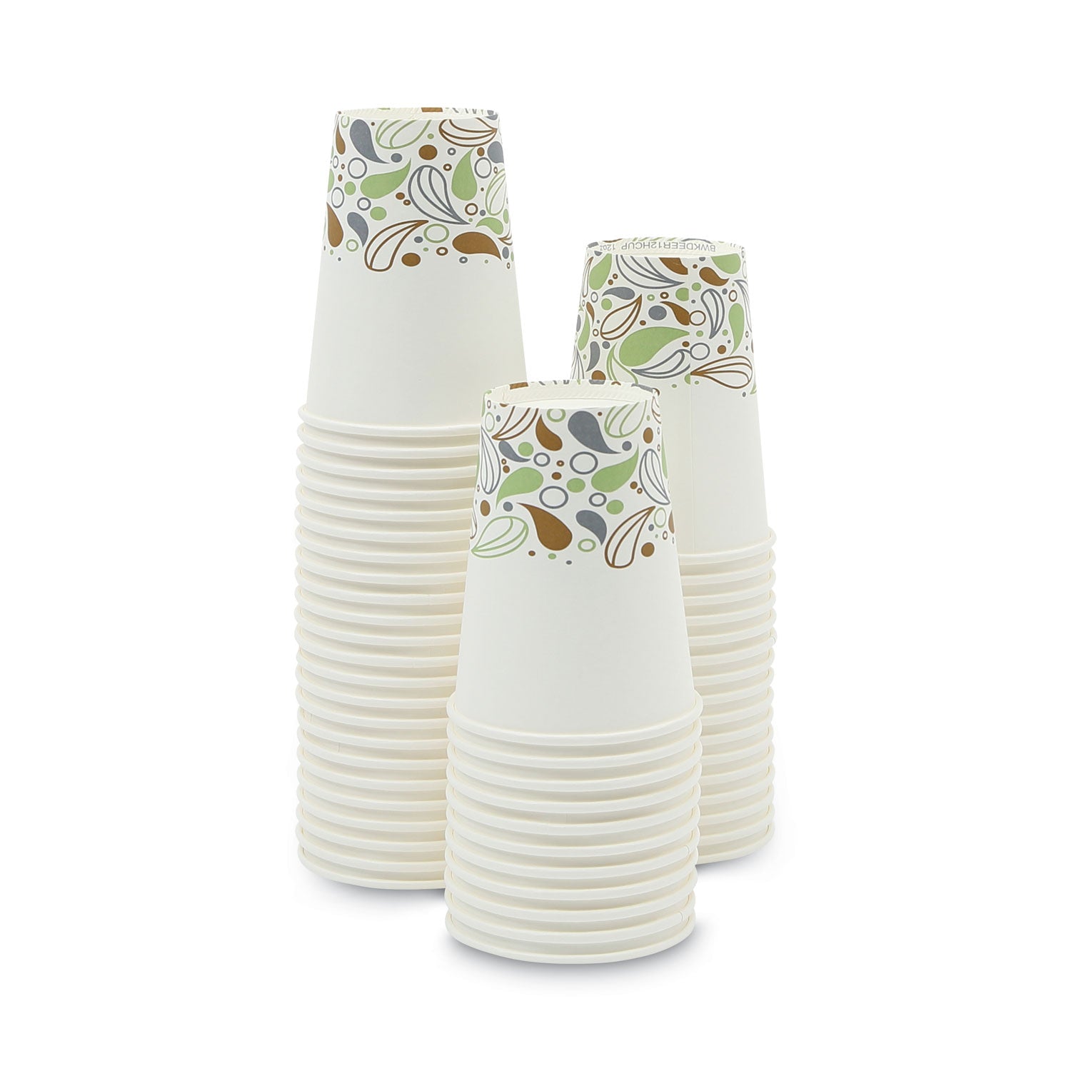 Deerfield Printed Paper Hot Cups, 12 oz, 50 Cups/Sleeve, 20 Sleeves/Carton