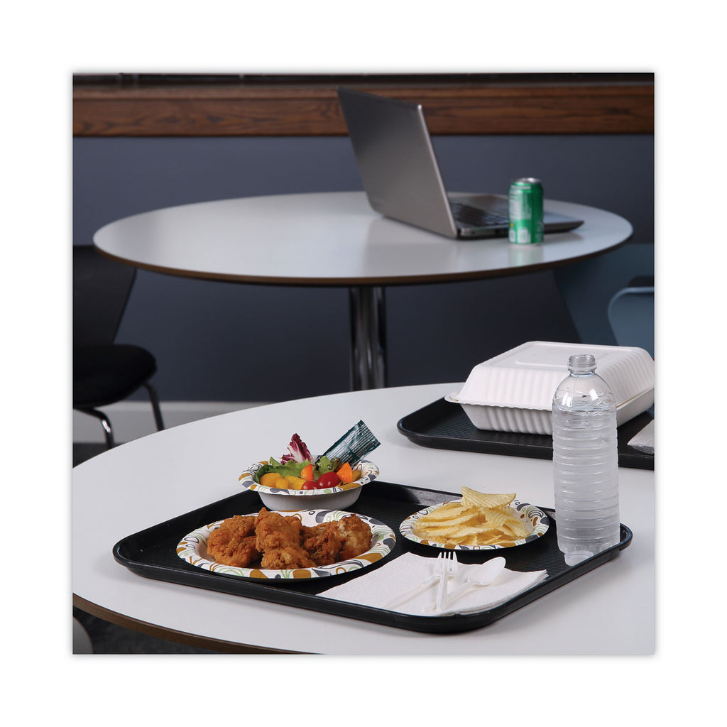 Deerfield Printed Paper Plates, 9" dia, Coated/Soak Proof, Multicolor, 125/Pack, 8 Packs/Carton