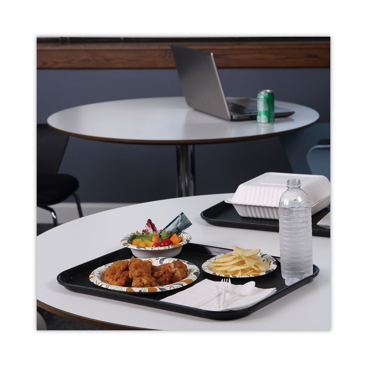 Deerfield Printed Paper Plates, 9" dia, Coated/Soak Proof, Multicolor, 125/Pack, 8 Packs/Carton