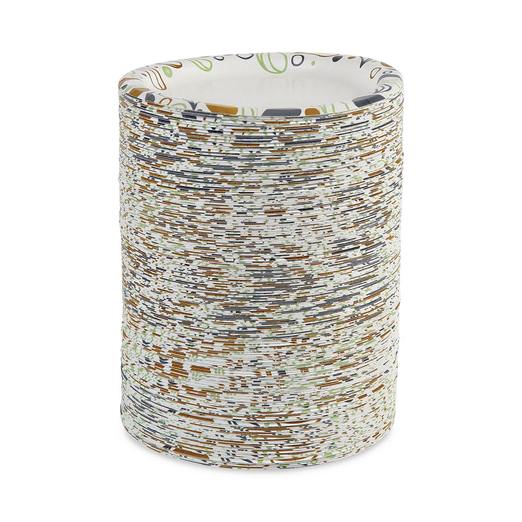 Deerfield Printed Paper Plates, 6" Dia, Coated/Soak Proof, Multicolor, 250/Pack, 4 Packs/Carton