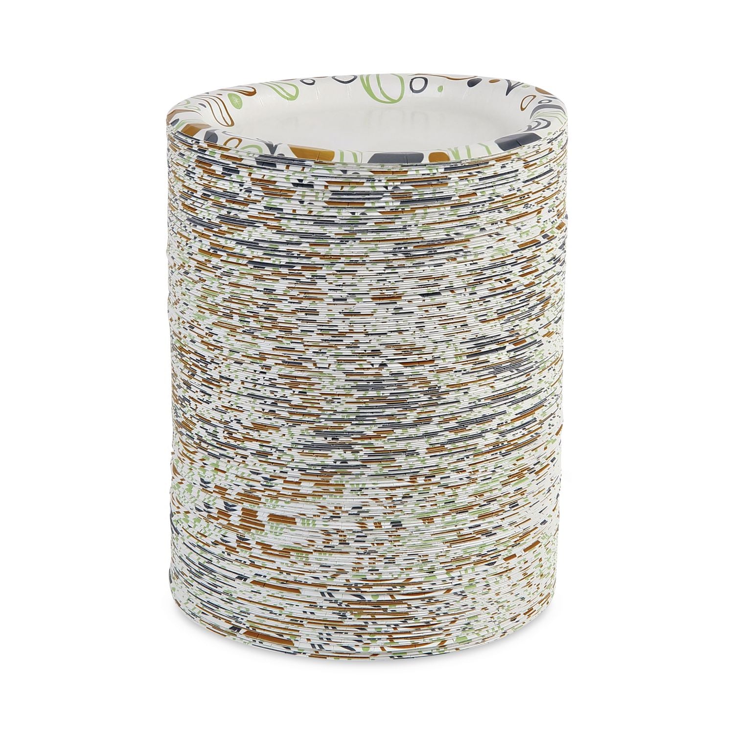 Deerfield Printed Paper Plates, 6" Dia, Coated/Soak Proof, Multicolor, 250/Pack, 4 Packs/Carton