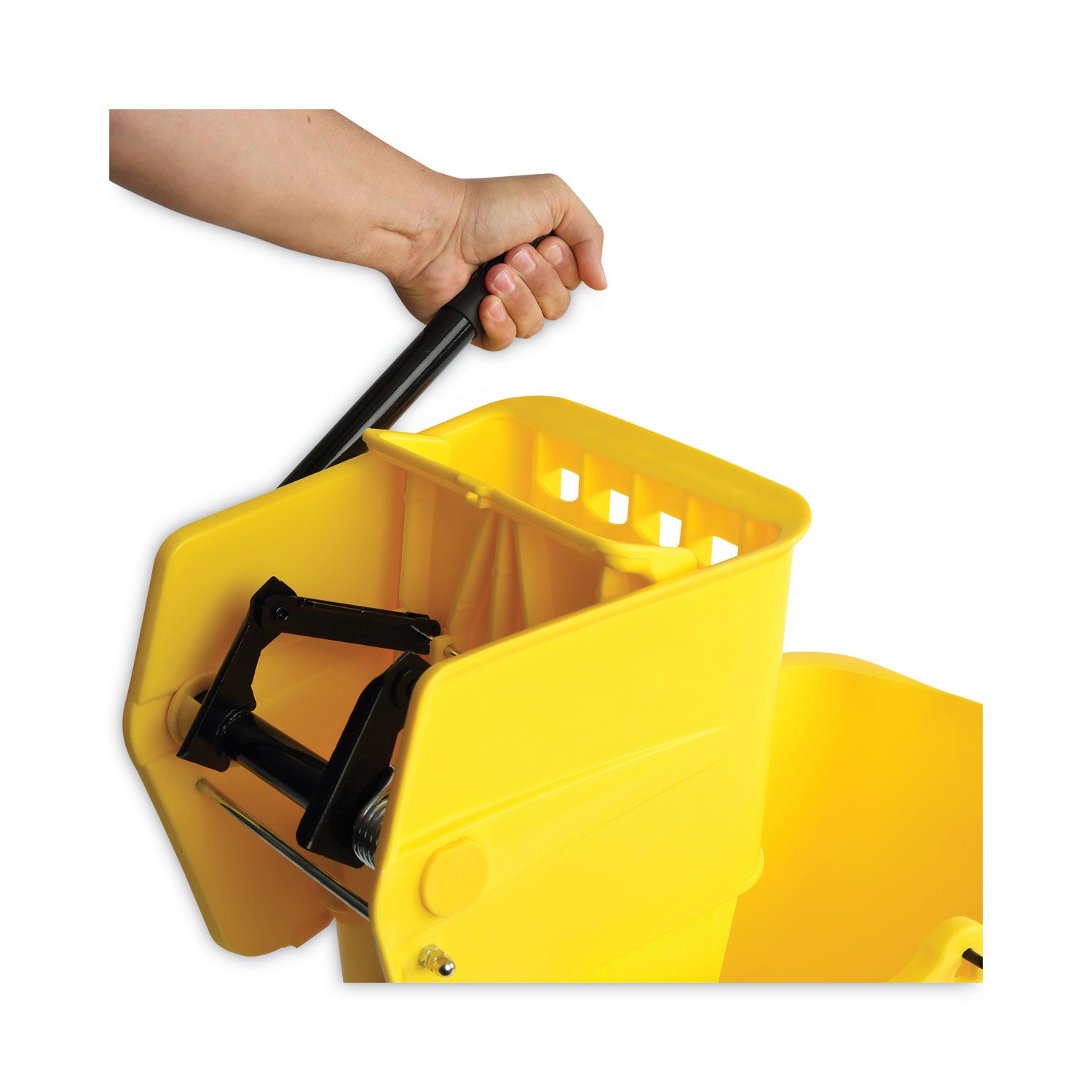 Pro-Pac Side-Squeeze Wringer/Bucket Combo, 8.75 gal, Yellow/Silver - 