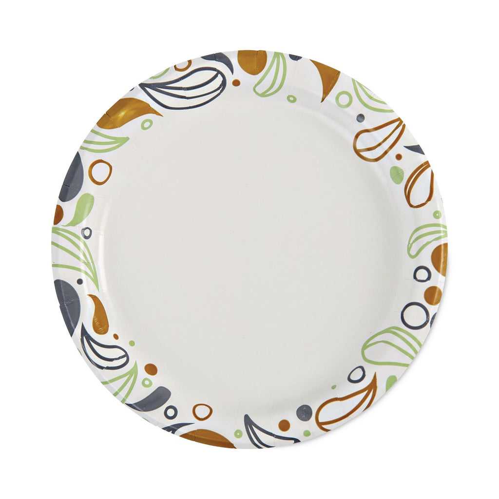 Deerfield Printed Paper Plates, 6" Dia, Coated/Soak Proof, Multicolor, 250/Pack, 4 Packs/Carton