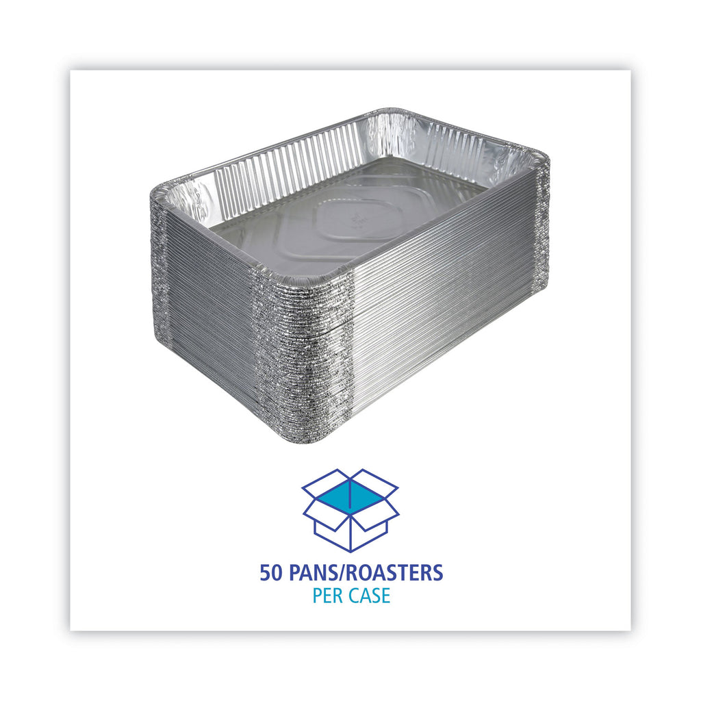 Aluminum Steam Table Pans, Full-Size Deep, 3.19" Deep, 12.81 x 20.75, 50/Carton - 