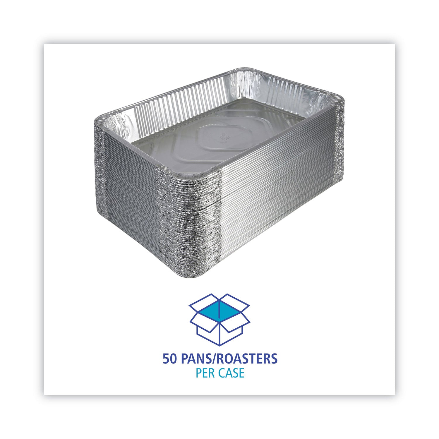 Aluminum Steam Table Pans, Full-Size Deep, 3.19" Deep, 12.81 x 20.75, 50/Carton - 