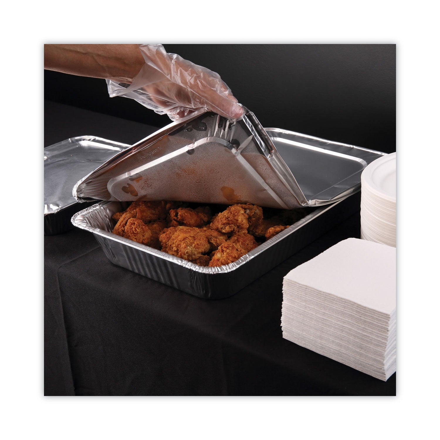 Aluminum Steam Table Pans, Full-Size Deep, 3.19" Deep, 12.81 x 20.75, 50/Carton - 