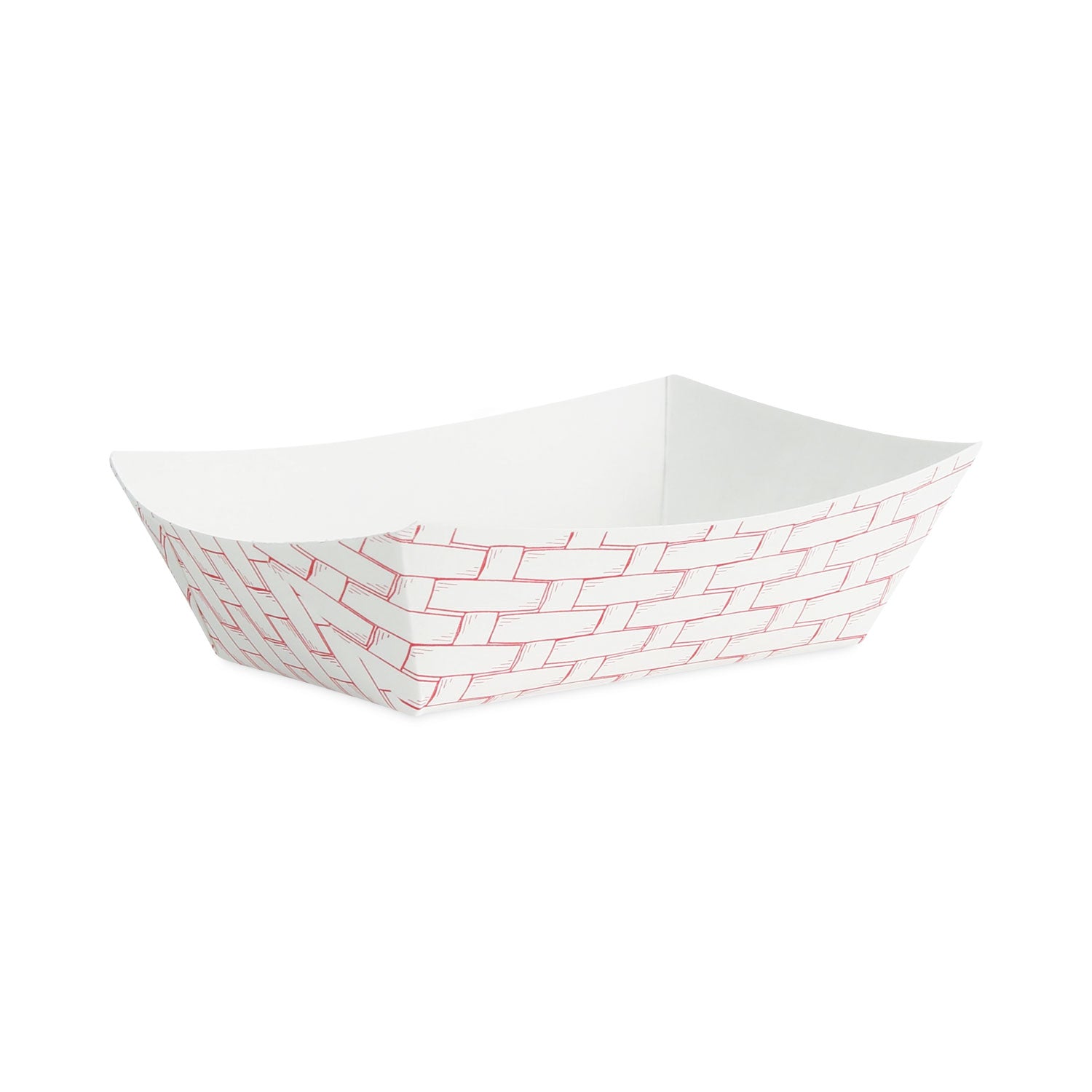 Paper Food Baskets, 0.5 lb Capacity, Red/White, 1,000/Carton - 