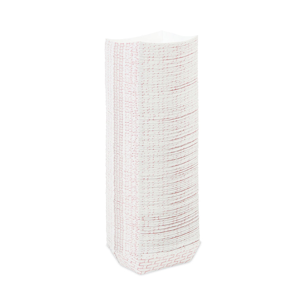 Paper Food Baskets, 0.5 lb Capacity, Red/White, 1,000/Carton