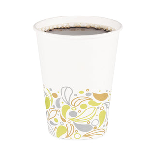 Deerfield Printed Paper Hot Cups, 12 oz, 50 Cups/Sleeve, 20 Sleeves/Carton
