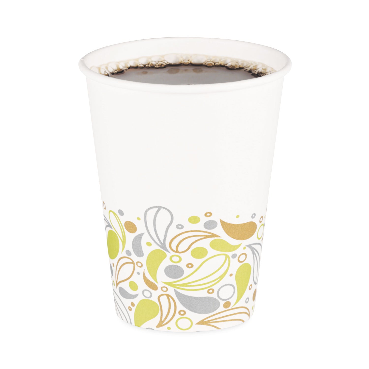 Deerfield Printed Paper Hot Cups, 12 oz, 50 Cups/Sleeve, 20 Sleeves/Carton