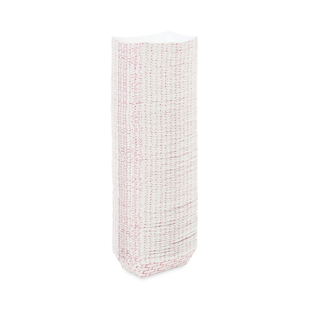 Paper Food Baskets, 0.25 lb Capacity, 2.69 x 4 x 1.05, Red/White, 1,000/Carton