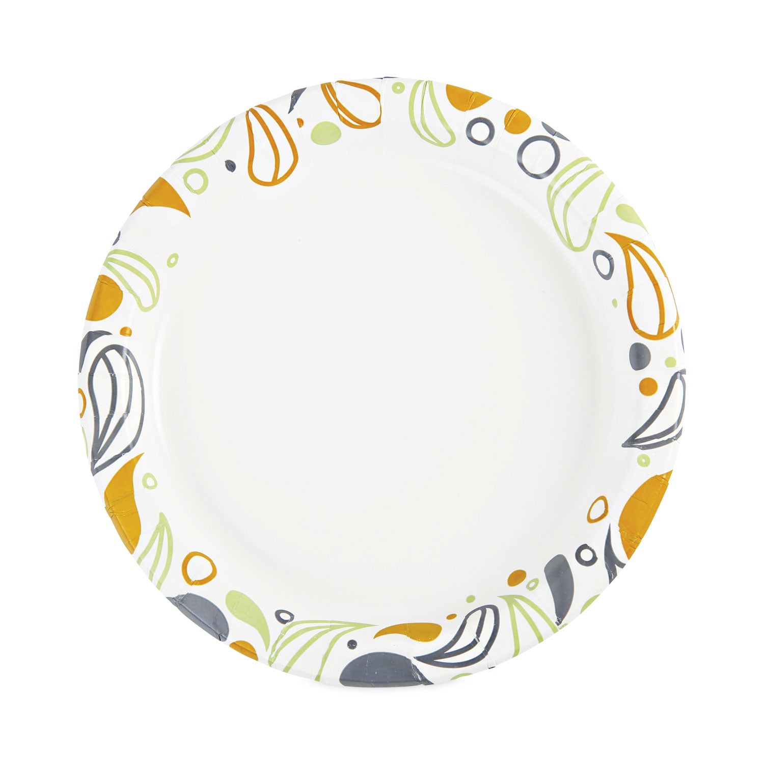 Deerfield Printed Paper Plates, 9" dia, Coated/Soak Proof, Multicolor, 125/Pack, 8 Packs/Carton