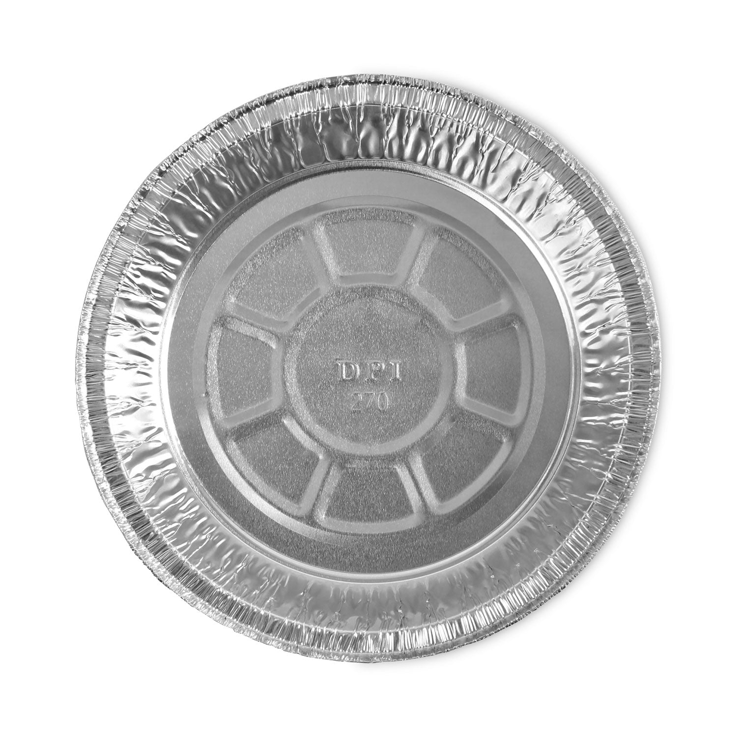 Round Aluminum To-Go Containers, 24 oz, 7" Diameter x 1.47"h, Silver, 500/Carton