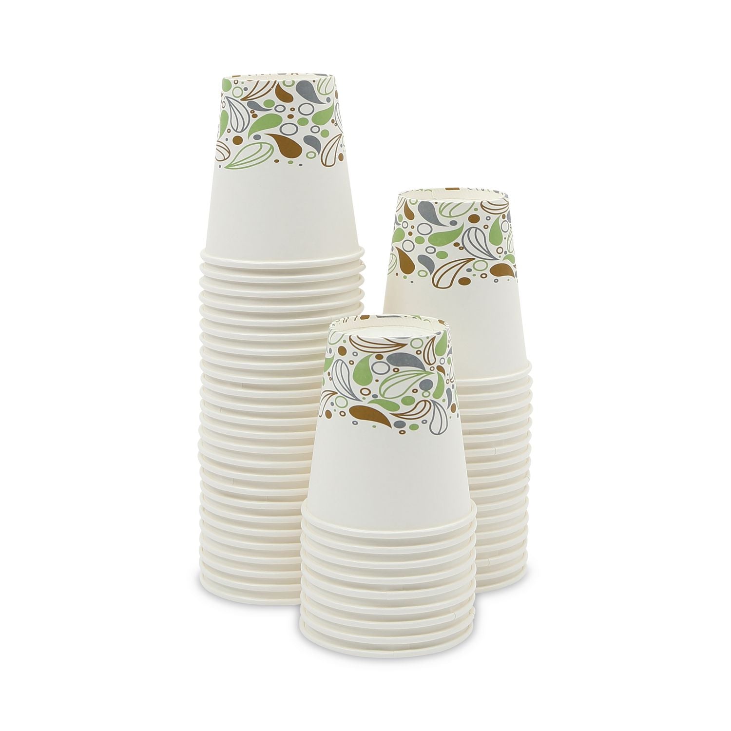 Deerfield Printed Paper Hot Cups, 10 oz, 50 Cups/Sleeve, 20 Sleeves/Carton