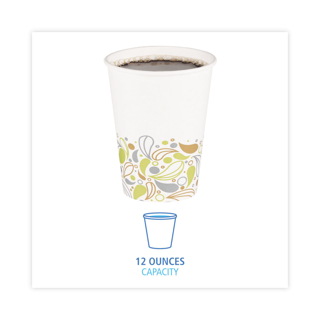 Deerfield Printed Paper Hot Cups, 12 oz, 50 Cups/Sleeve, 20 Sleeves/Carton