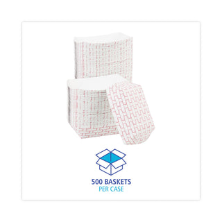 Paper Food Baskets, 1 lb Capacity, Red/White, 1,000/Carton