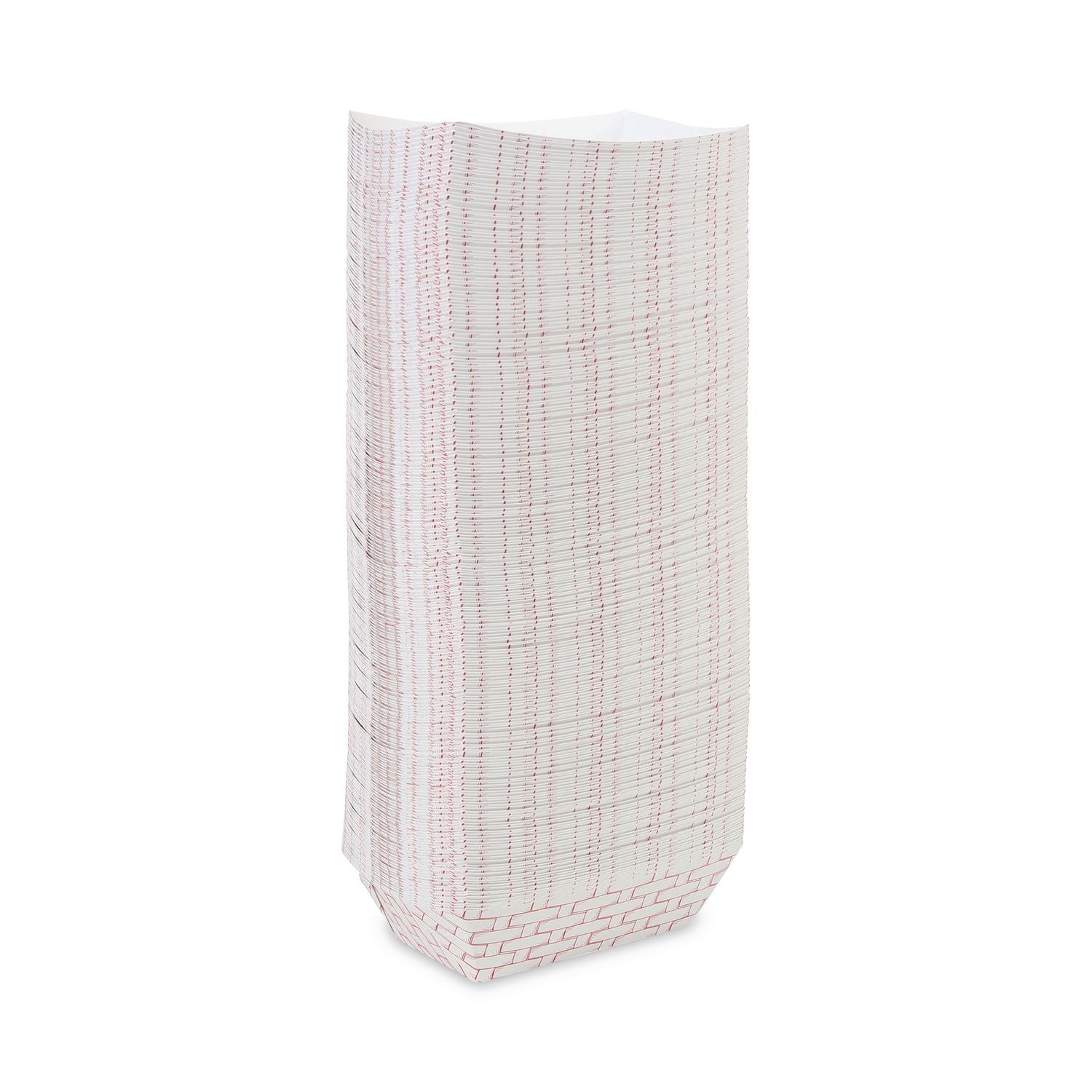 Paper Food Baskets, 3 lb Capacity, Red/White, 500/Carton