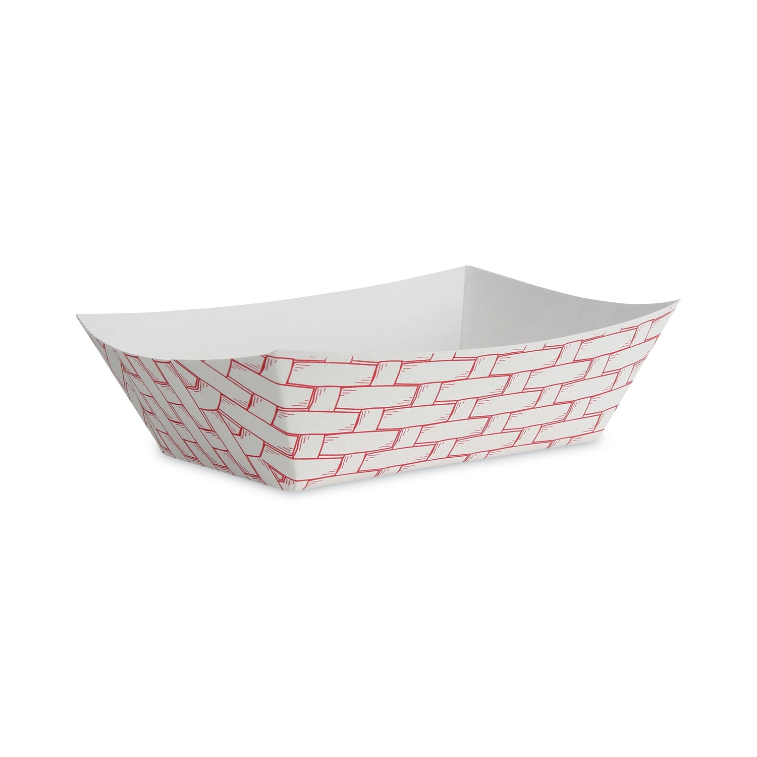 Paper Food Baskets, 3 lb Capacity, Red/White, 500/Carton - 