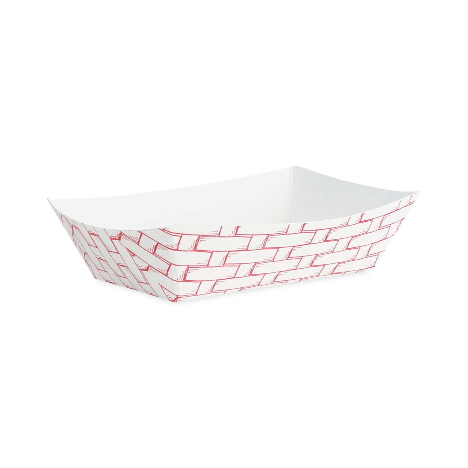Paper Food Baskets, 0.25 lb Capacity, 2.69 x 4 x 1.05, Red/White, 1,000/Carton - 