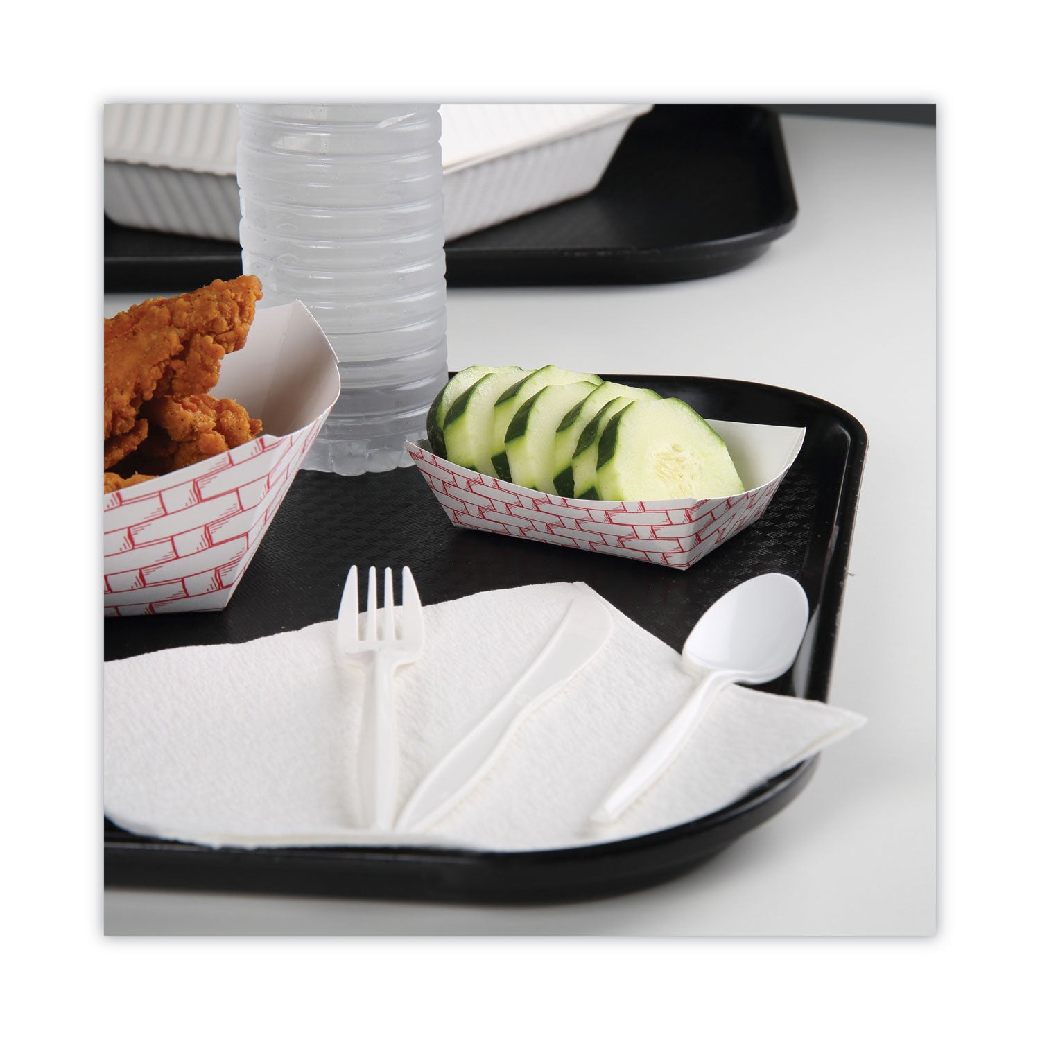Paper Food Baskets, 0.25 lb Capacity, 2.69 x 4 x 1.05, Red/White, 1,000/Carton