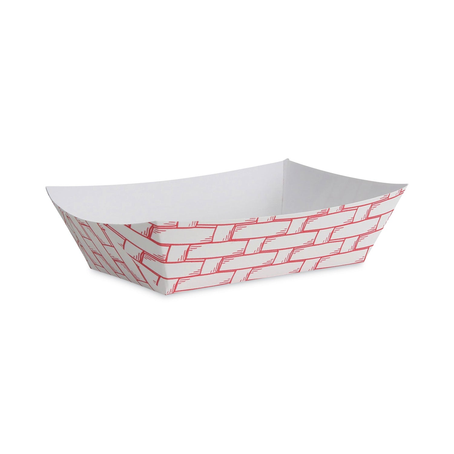 Paper Food Baskets, 2 lb Capacity, Red/White, 1,000/Carton - 